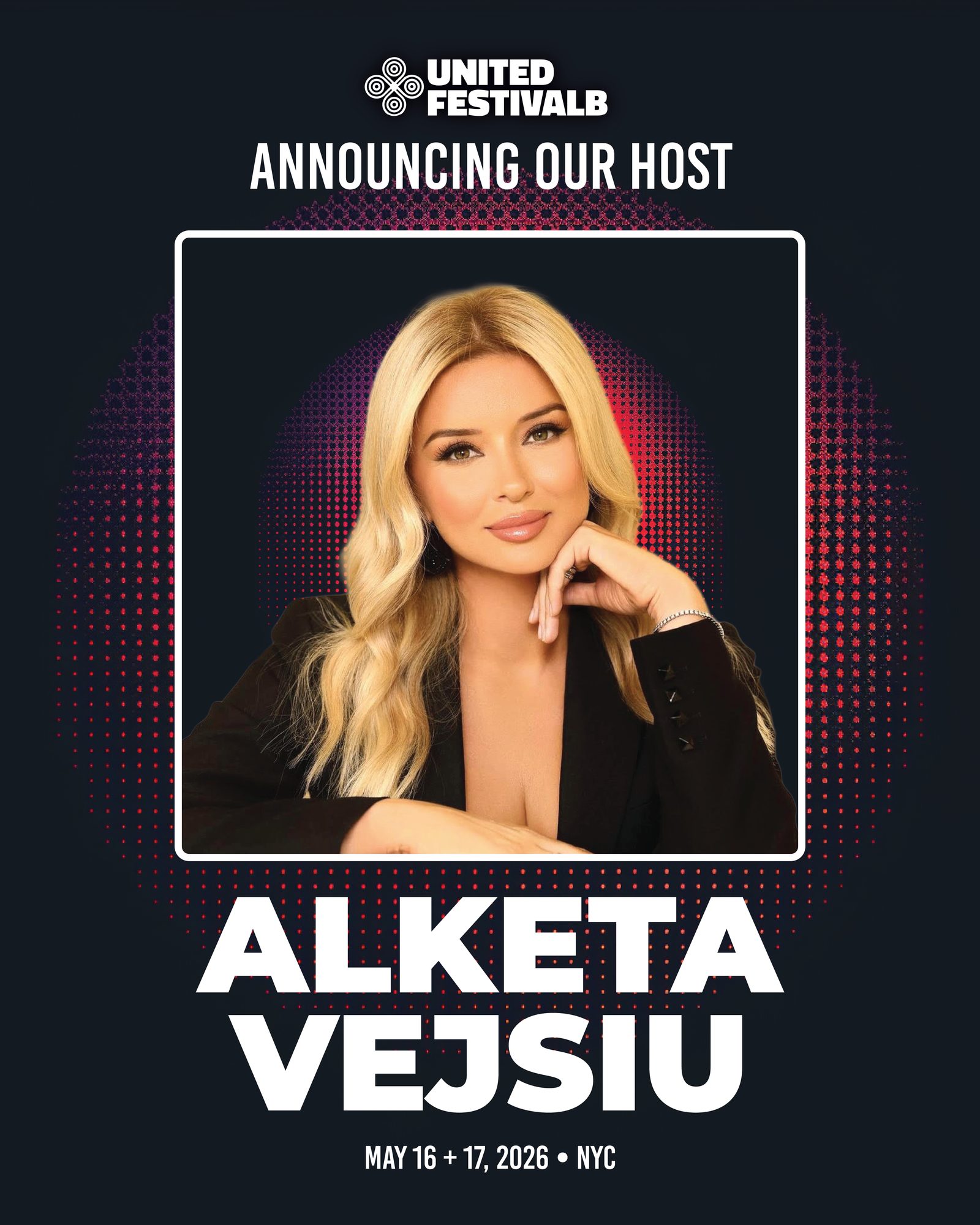 Alketa Vejsiu host announcement